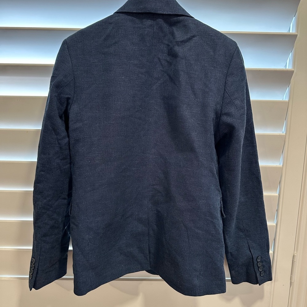 H&M linen Dark Blue kids Blazer - Picture 2 of 5